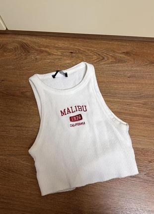 Кроп топ в рубчик вафельний malibu