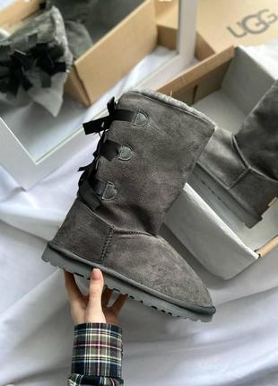 Жіночі уггі ugg bailey bow gray