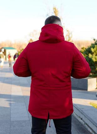 Мужская зимняя красная куртка парка высокого качества