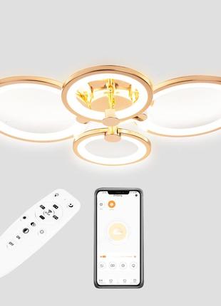 Стельова led люстра, світлодіодний світильник sunlight золото 5332/2+2