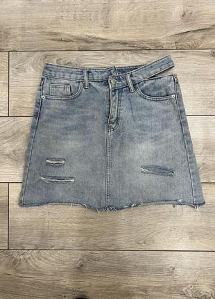 Джинсовая юбка мини
