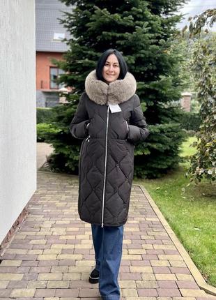 Нова колекція! пуховим з натуральним хутром песця в довжині 100см р.44-52