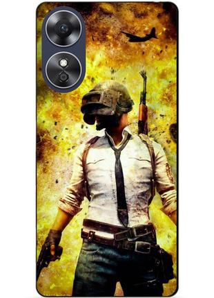 Силіконовий бампер чохол для oppo a17 з малюнком пабг pubg