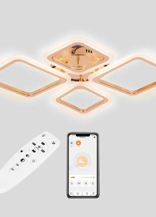 Стельова led люстра, світлодіодний світильник sunlight золото 5331/2+2