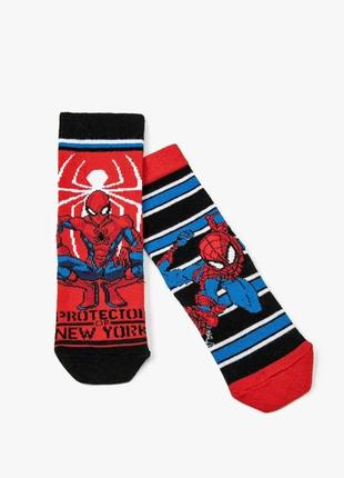 5-6/7-8/9-10 р новый фирменный набор комплект 2 пары носков с принтом человек-паук spider-man