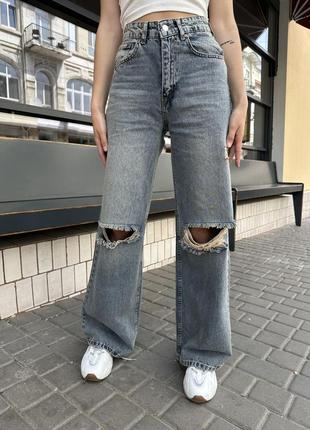 Стильні якісні джинси жіночі баггі baggy котон5 фото