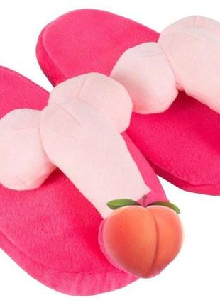 Плюшевые тапочки penis slippers розовые тапочки пенис