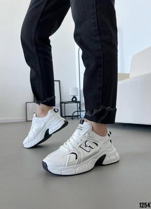 Кроссовки 12547, р.38,39,40, эко-кожа, белый