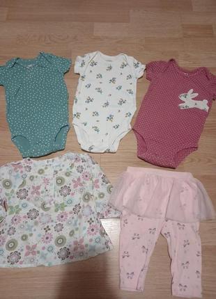 Лот одежды для девочки бодики 6м
