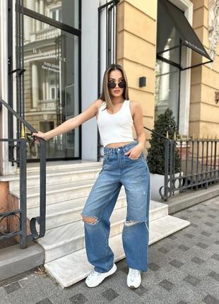 Стильні якісні джинси жіночі баггі baggy котон8 фото