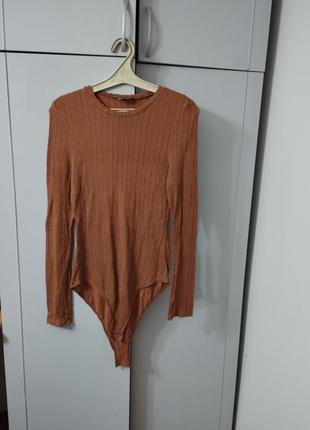 Коричневый боди shein