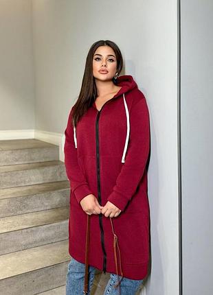 Тепла подовжена толстовка oversize