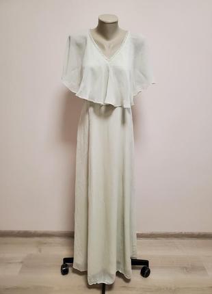 Дуже шикарне брендове віскозне плаття м'ятного відкрита спинка кольору