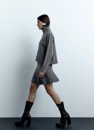 Базовый серый свитер zara серый свитер с высоким воротником минималистичный серый свитер с горловиной серый свитер оверсайз