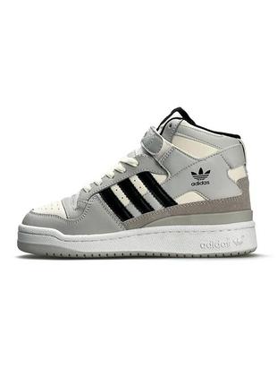 Женские кроссовки adidas originals forum 84 mid grey black | адидас ориджиналс формос 84 между серо-черные
