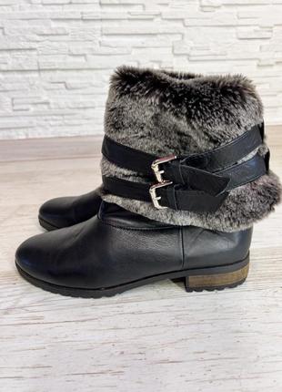Теплые кожаные меховые ботинки zara5 фото