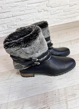 Теплые кожаные меховые ботинки zara2 фото