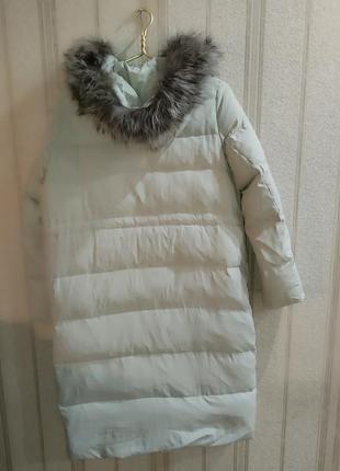 Справжній пуховий плащ пальто