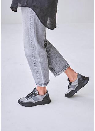 Натуральні жіночі кросівки сірого кольору,р-ри 36-41