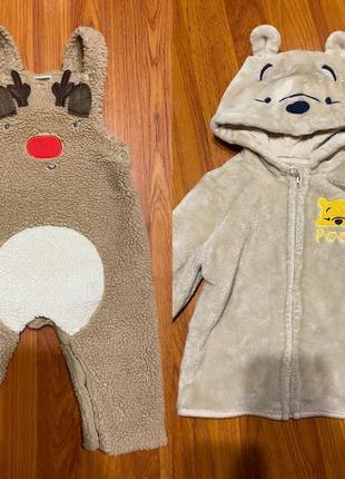 Теплі штани від next та махрова кофта, розмір 86