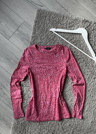 Женский лонгслив с леопардовым принтом длинные рукава лонгслив розовый