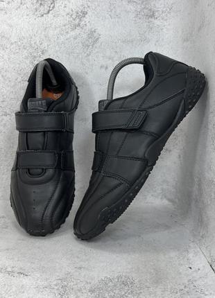 Кроссовки кожаные черные на липучках lonsdale fulham