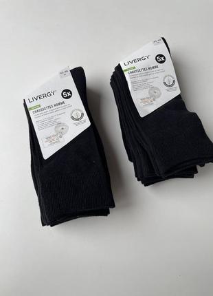 Носки мужские livergy комплект 5 пар черные; размер 39-42