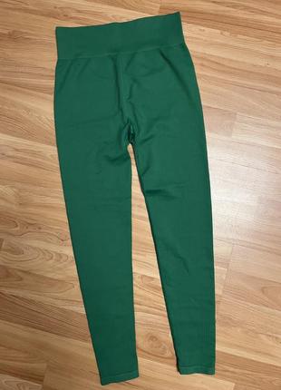 Лосіни зелені легінси рубчик zara h&m sport
