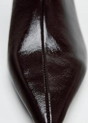 Стильні чоботи zara високі бордові у стилі кітен хід zara зара