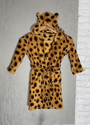 Плюшевый халат с капюшоном на девочку 3-4р livarno