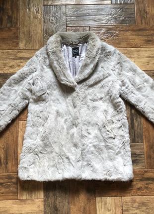 Шубка шуба didi біло-сіра на кнопках тепла мʼяка екошубка l-xl