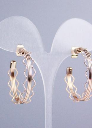 Сережки xuping кольца ажурные