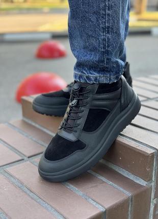 Зимние мужские ботинки black (мех) 40-41-42-43-44-45