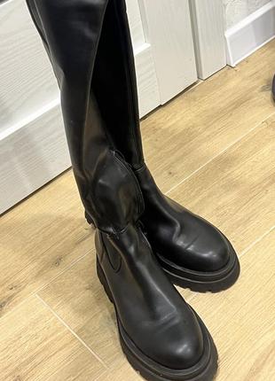 Ботфорти на платформі stradivarius zara2 фото