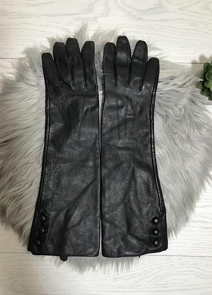 Довгі рукавички з натуральної шкіри