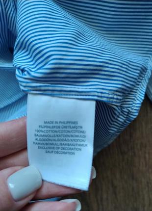 Стильна сорочка блакитна у смужку polo ralph lauren6 фото