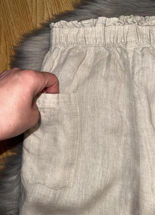 Стильные крутые льняные брюки палаццо свободного кроя с широкими штанинами для девочки 8:9р h&amp;m2 фото