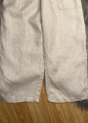 Стильные крутые льняные брюки палаццо свободного кроя с широкими штанинами для девочки 8:9р h&amp;m4 фото