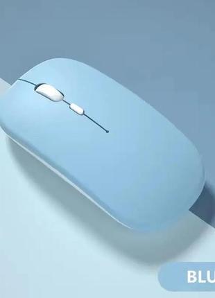 Мишка безшумна комп'ютерна ugreen, бездротова bluetooth, usb, що перезаряджається, блакитна2 фото