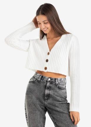 Белый укороченный кардиган gloria Jackets jeans