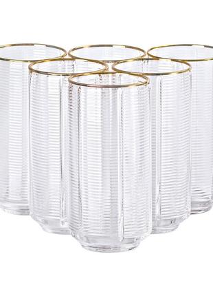 Набор из 6 стаканов, 400 мл, для лимонада, воды, сока и коктейлей