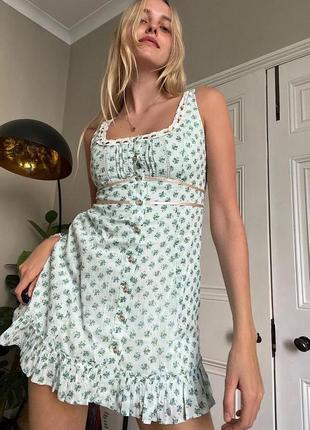 Jessie floral print mini sun dress1 фото