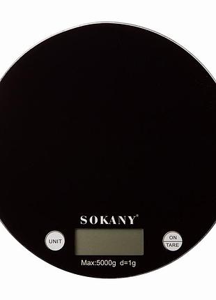 Кухонні ваги круглі sokany sk-19023b електронні до 5 кг чорні