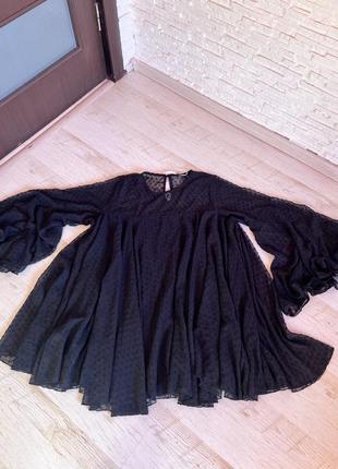 Оригинальное шифоновое черное платье booboo6 фото