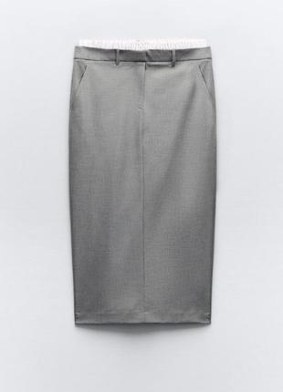Довга спідниця zara з подвійним поясом