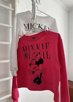 Свитшот zara disney mickey mouse minnie maus