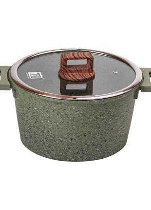 Алюмінієва каструля об'ємом 5,3 л з кришкою ø 24 см з антипригарним покриттям mgc