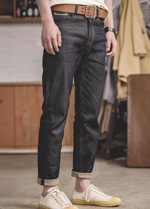 Нові джинси uncle fu сирий денім з фурнітурою ykk (selvedge raw denim).