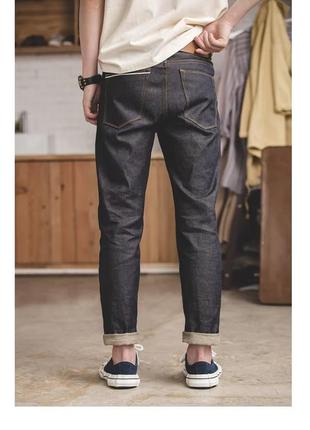 Новые джинсы uncle fu сырой деним c фурнитурой ykk (selvedge raw denim).