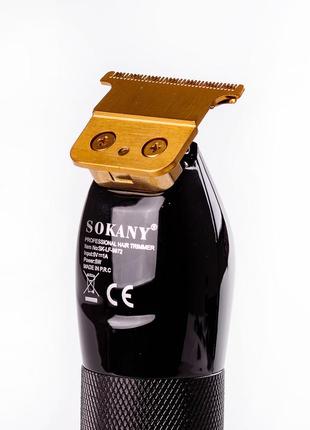 Машинка для стрижки волос аккумуляторная led дисплей, мощный триммер для стрижки sokany sk-lf-99726 фото